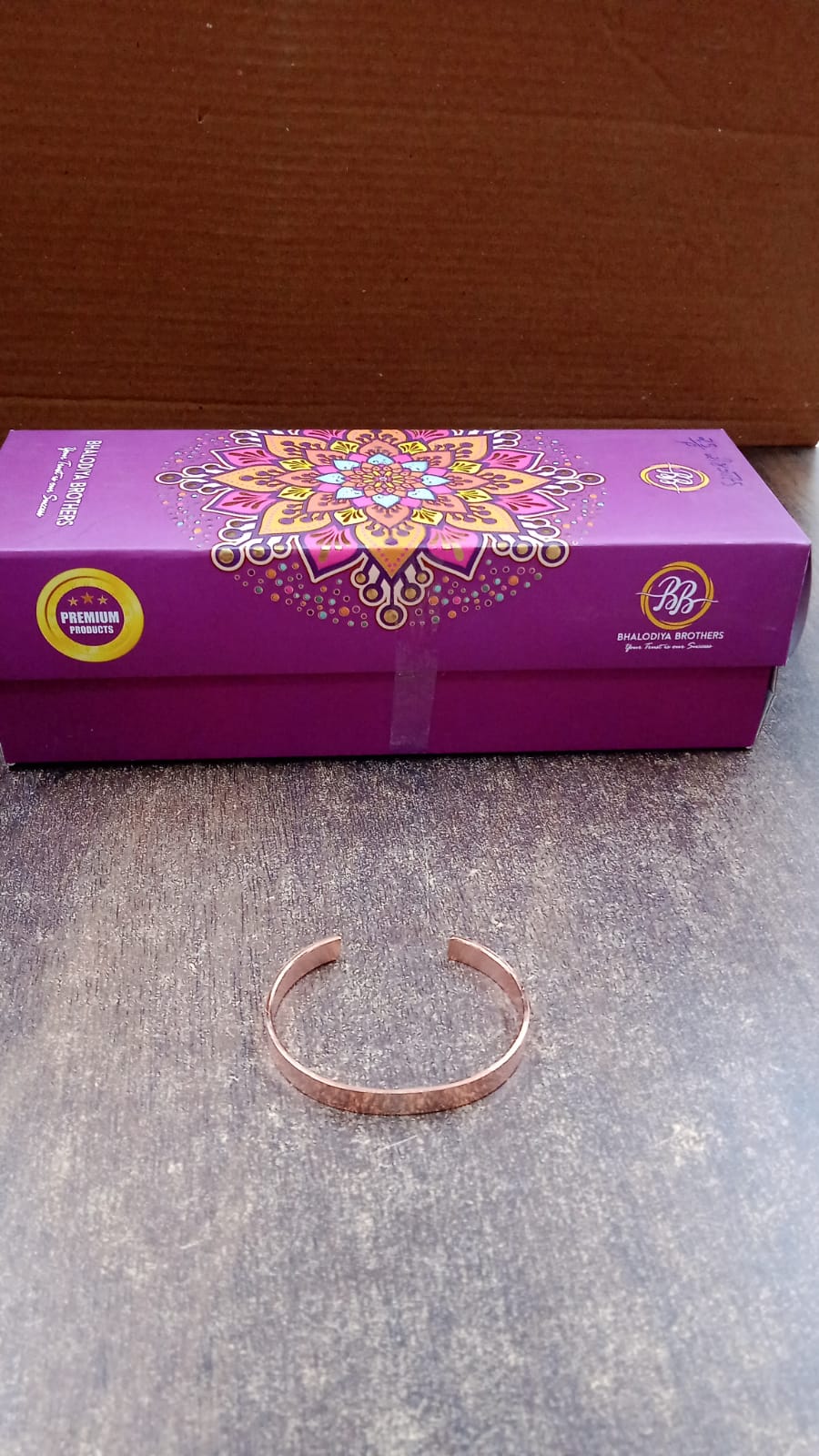 Elegant Rose Gold-Plated Open Cuff Bracelet Kada (1 Pc)