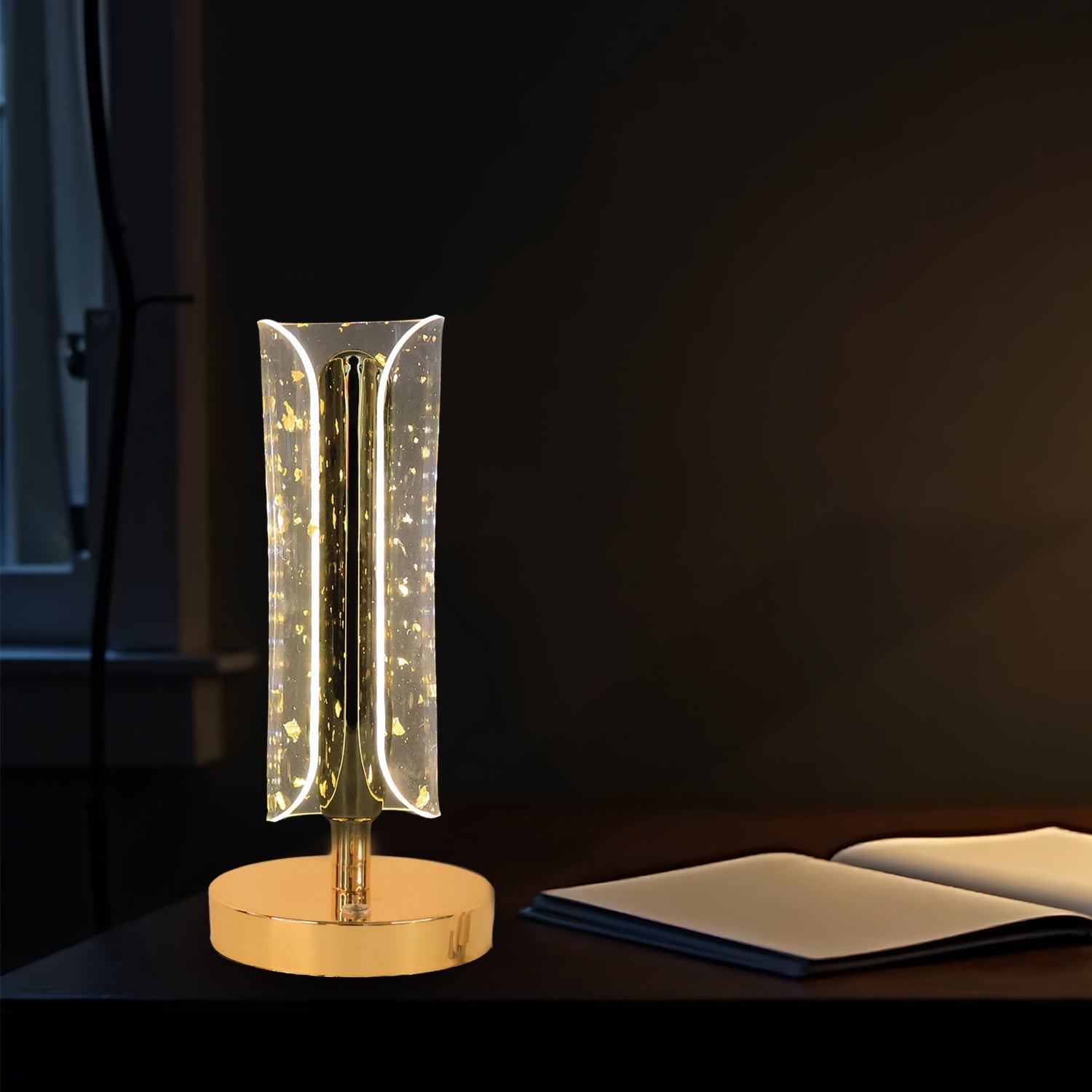 Golden Crystal Table Lamps for Bedroom