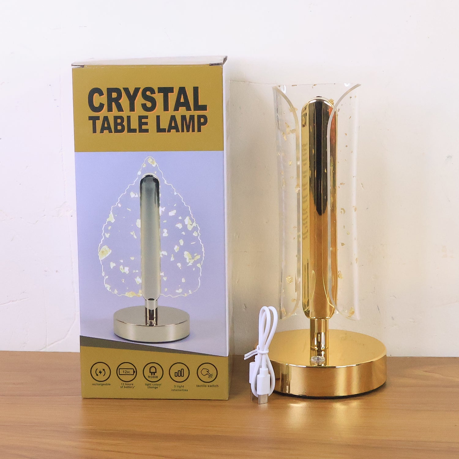 Golden Crystal Table Lamps for Bedroom